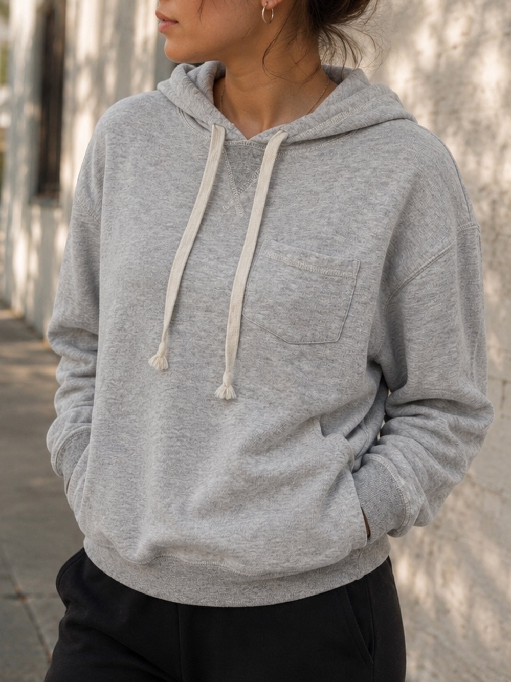 J. Crew Vintage Fleece Hooded Sweatshirt with Pockets XXS